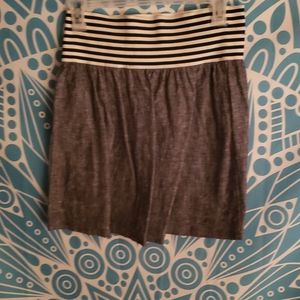 Stretchy two tone mini skirt